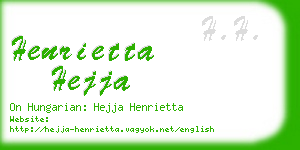 henrietta hejja business card